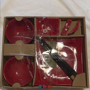 Red Dinnerware Set